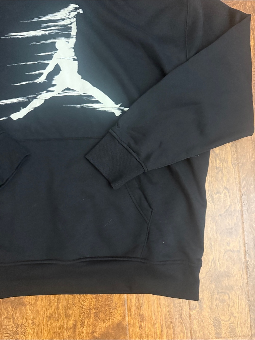 Jordan Black Pullover Hoodie with White Jumpman Graphic - Picture 5 of 11